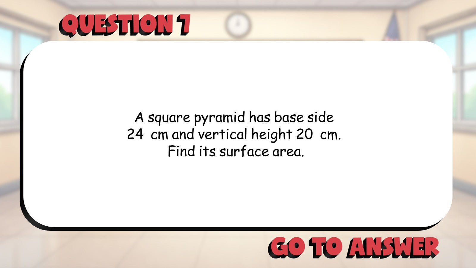 Surface Area of Pyramids BIG TERRIBLE GAME - No Prep Geometry Math Review