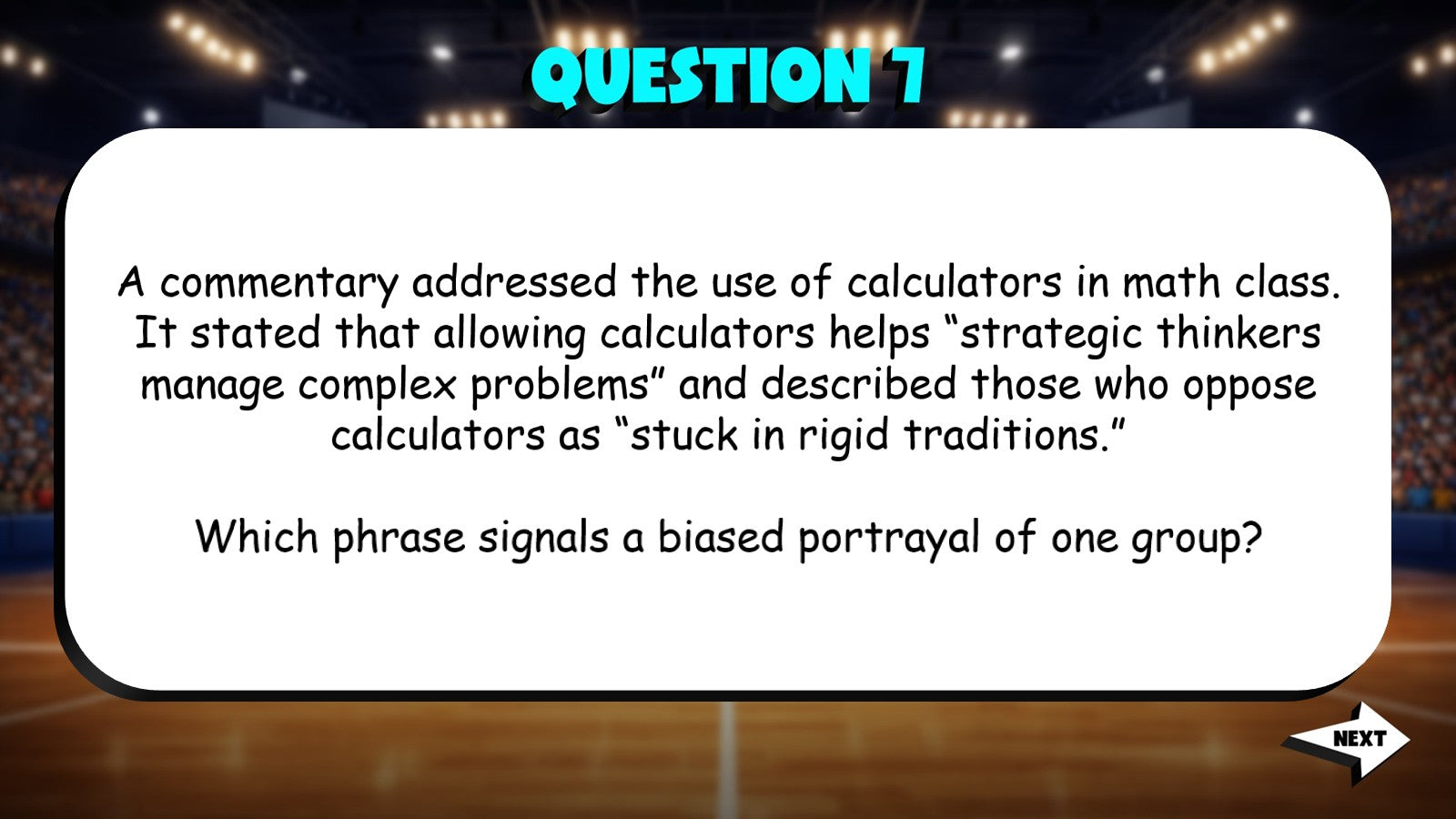 Identify Subtle Bias or Loaded Language TRASHKETBALL ELA Game - No Prep Grade 7