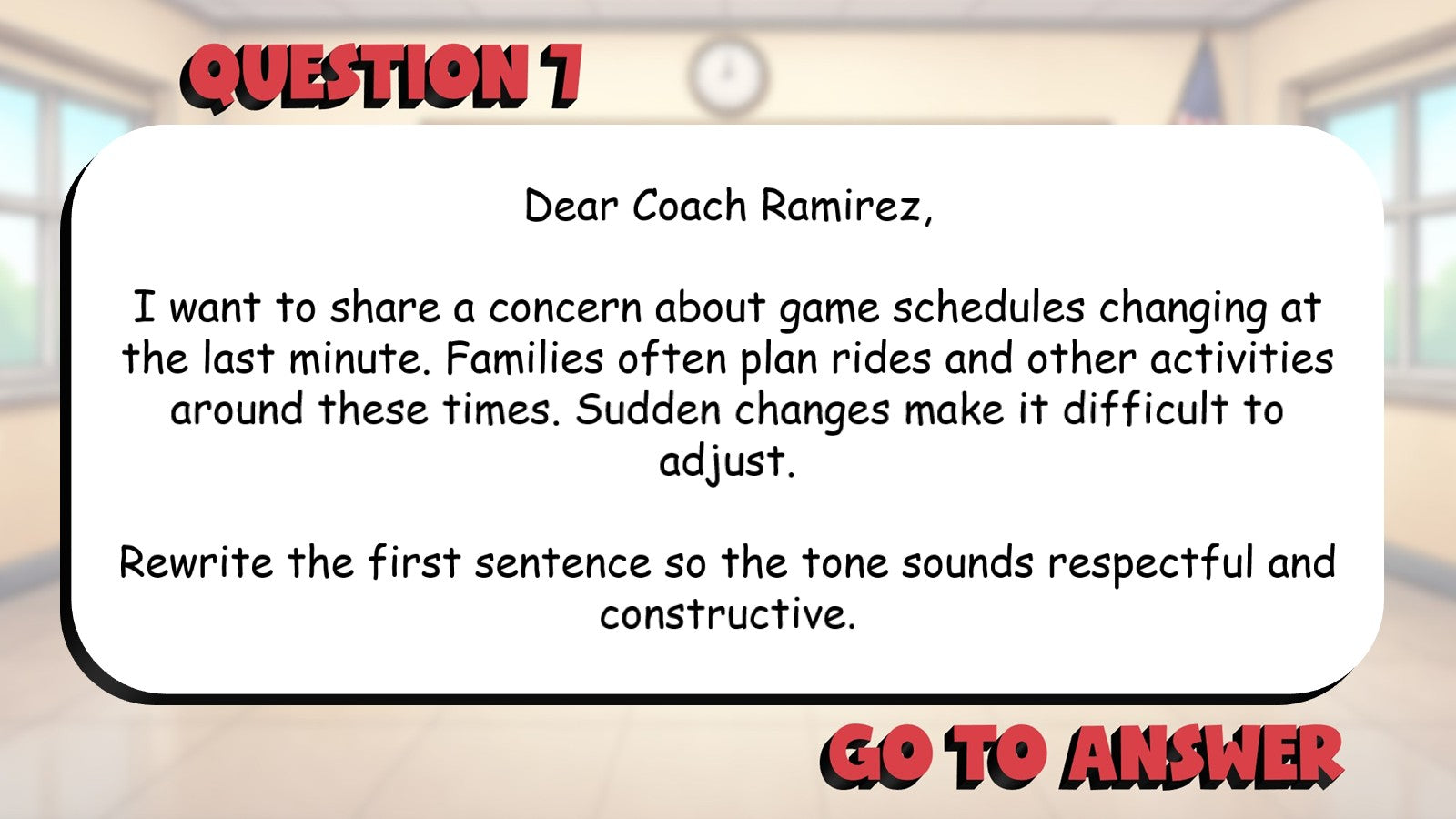 Revise for Tone Precision & Audience BIG TERRIBLE GAME - Grade 5 ELA Review