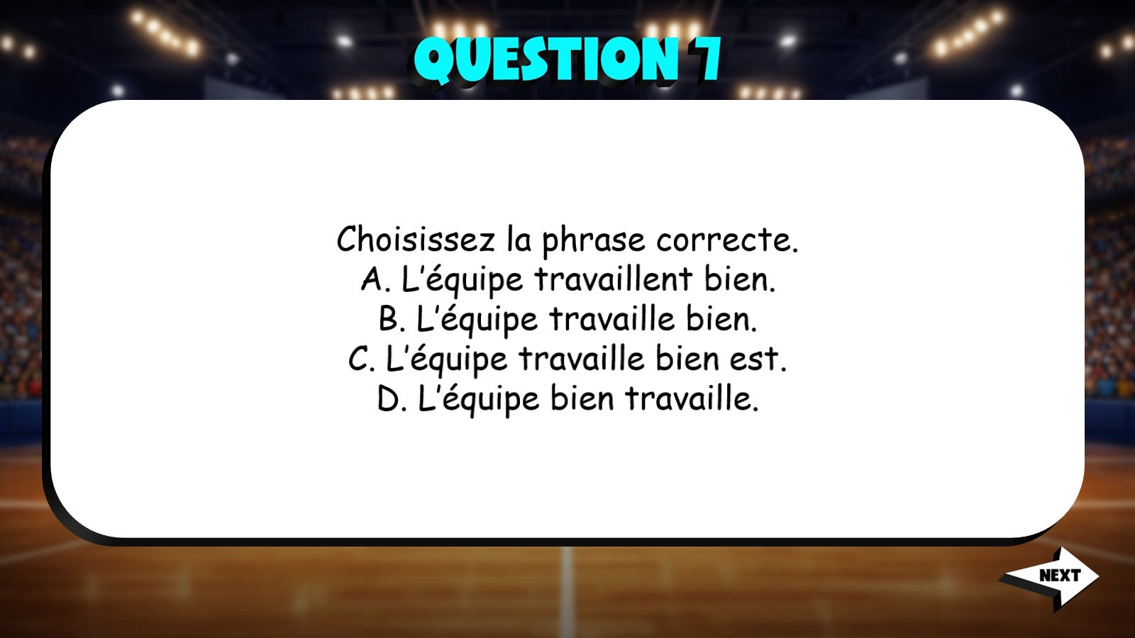 Select Correct Sentence - Workplace TRASHKETBALL French Game - No Prep Exercise