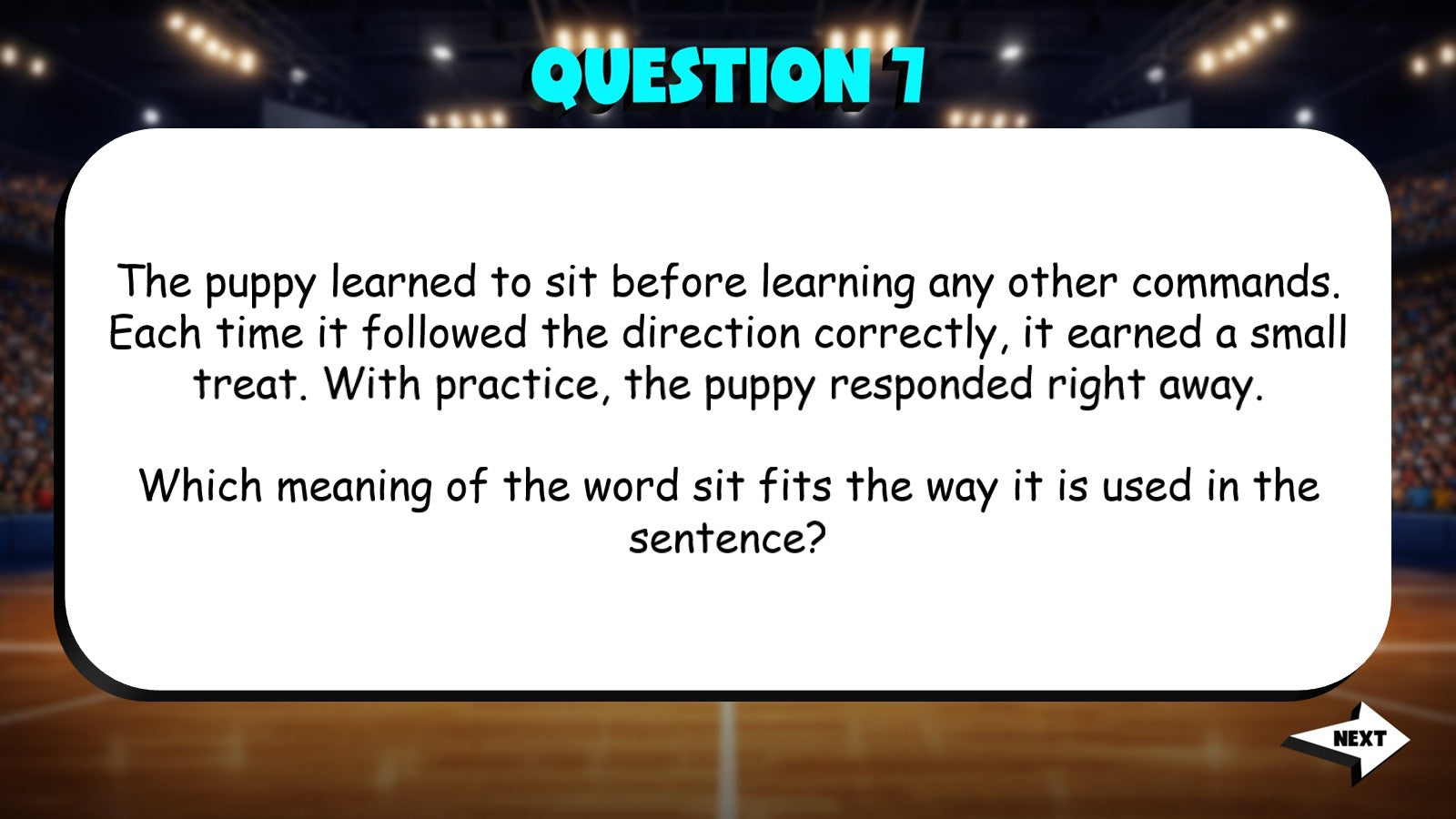 Select the Meaning That Fits the Sentence TRASHKETBALL ELA Game - Grade 5