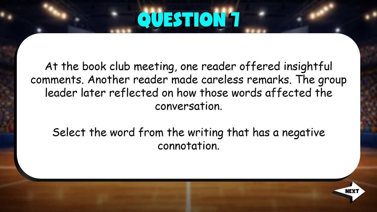 Identify Positive & Negative Connotations TRASHKETBALL ELA Game - Grade 5