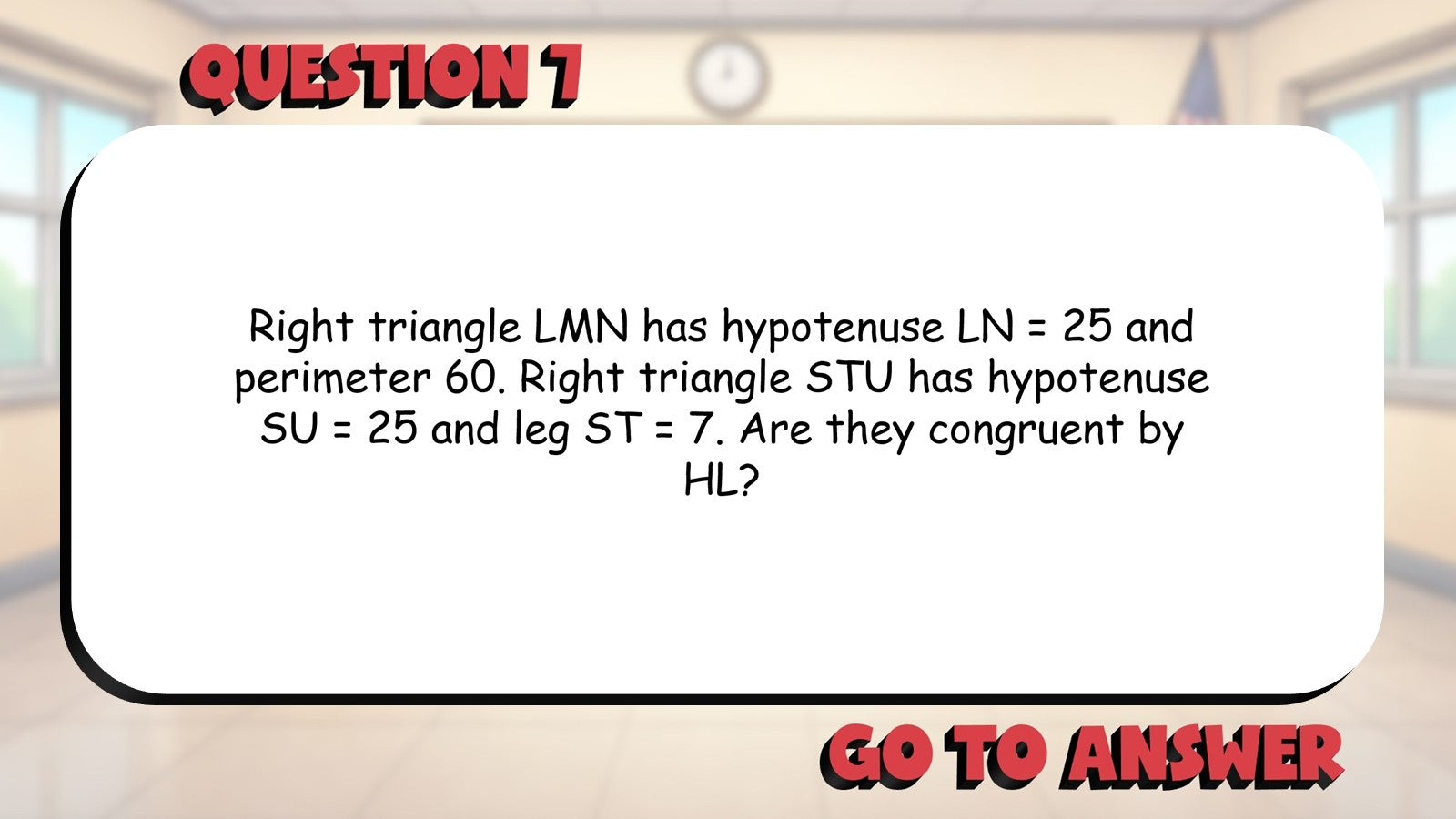HL Congruence BIG TERRIBLE GAME - No Prep Geometry Math Review Activity