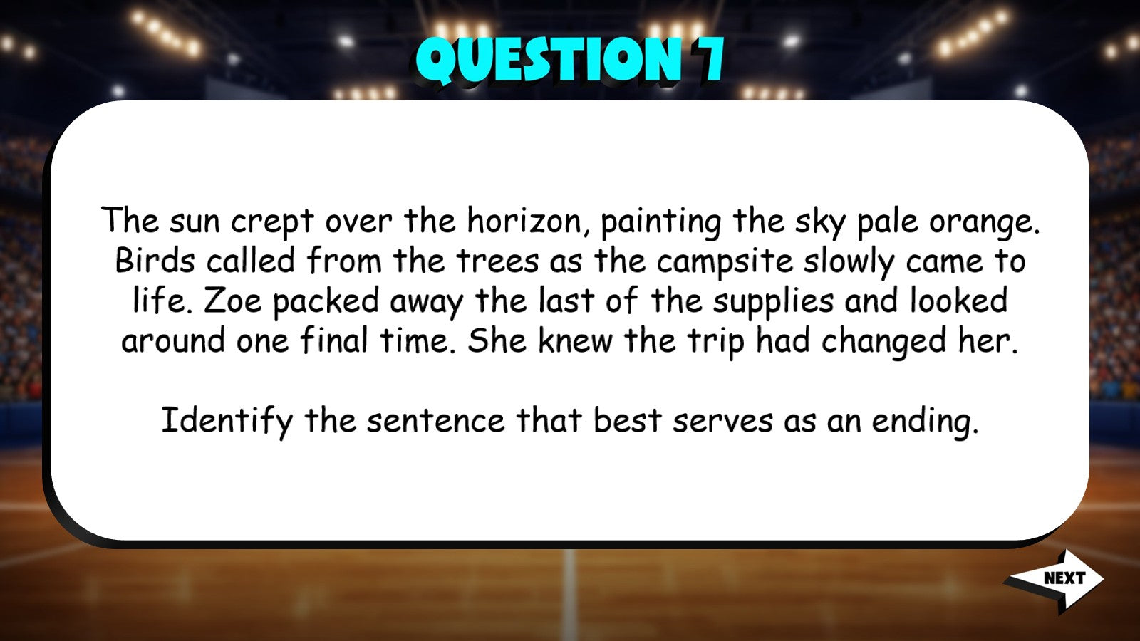 Identify Effective Narrative Writing Elements TRASHKETBALL ELA Game - Grade 6