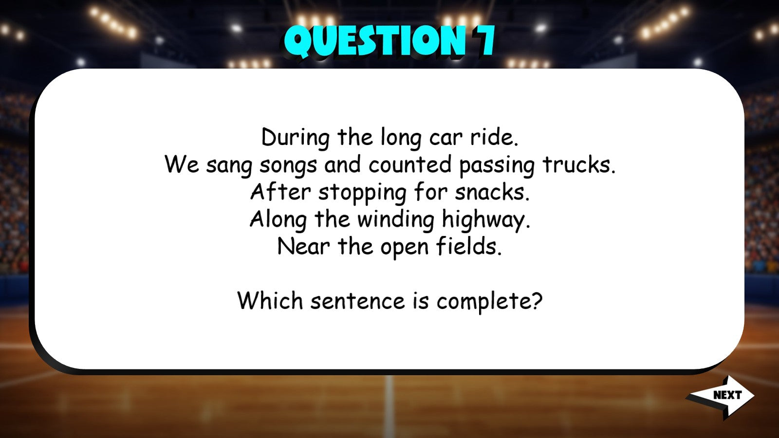Identify Complete & Incomplete Sentences TRASHKETBALL ELA Game - No Prep Grade 4