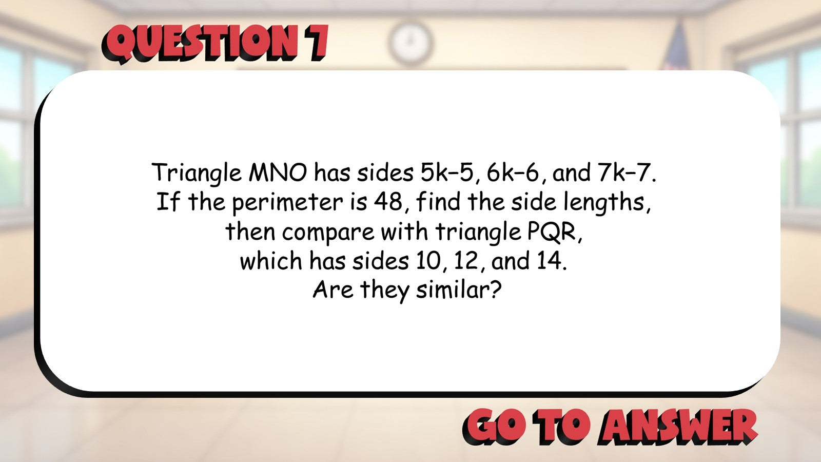 SSS Similarity BIG TERRIBLE GAME - No Prep Geometry Math Review Activity