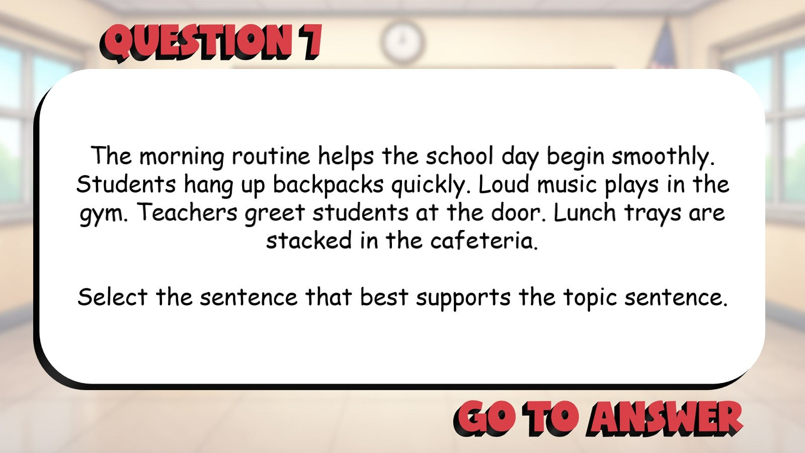 Supporting Details That Match the Topic BIG TERRIBLE GAME - Grade 4 ELA Review