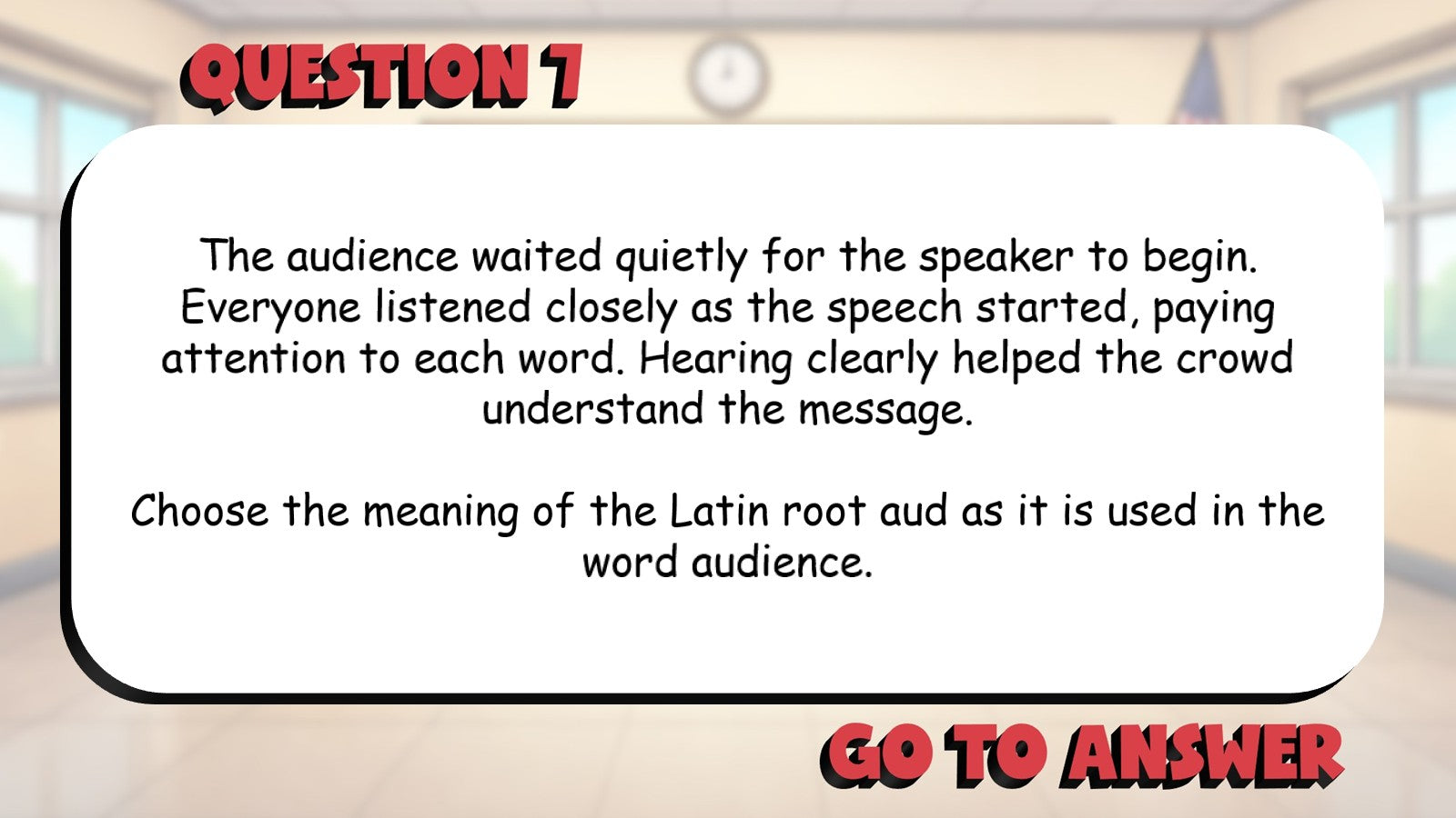 Identify Common Latin Roots & Meanings BIG TERRIBLE GAME - Grade 5 ELA Review