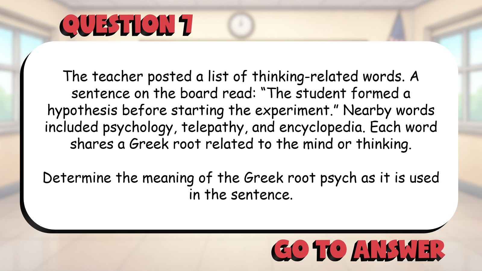 Identify Common Greek Roots & Meanings BIG TERRIBLE GAME - Grade 5 ELA Review