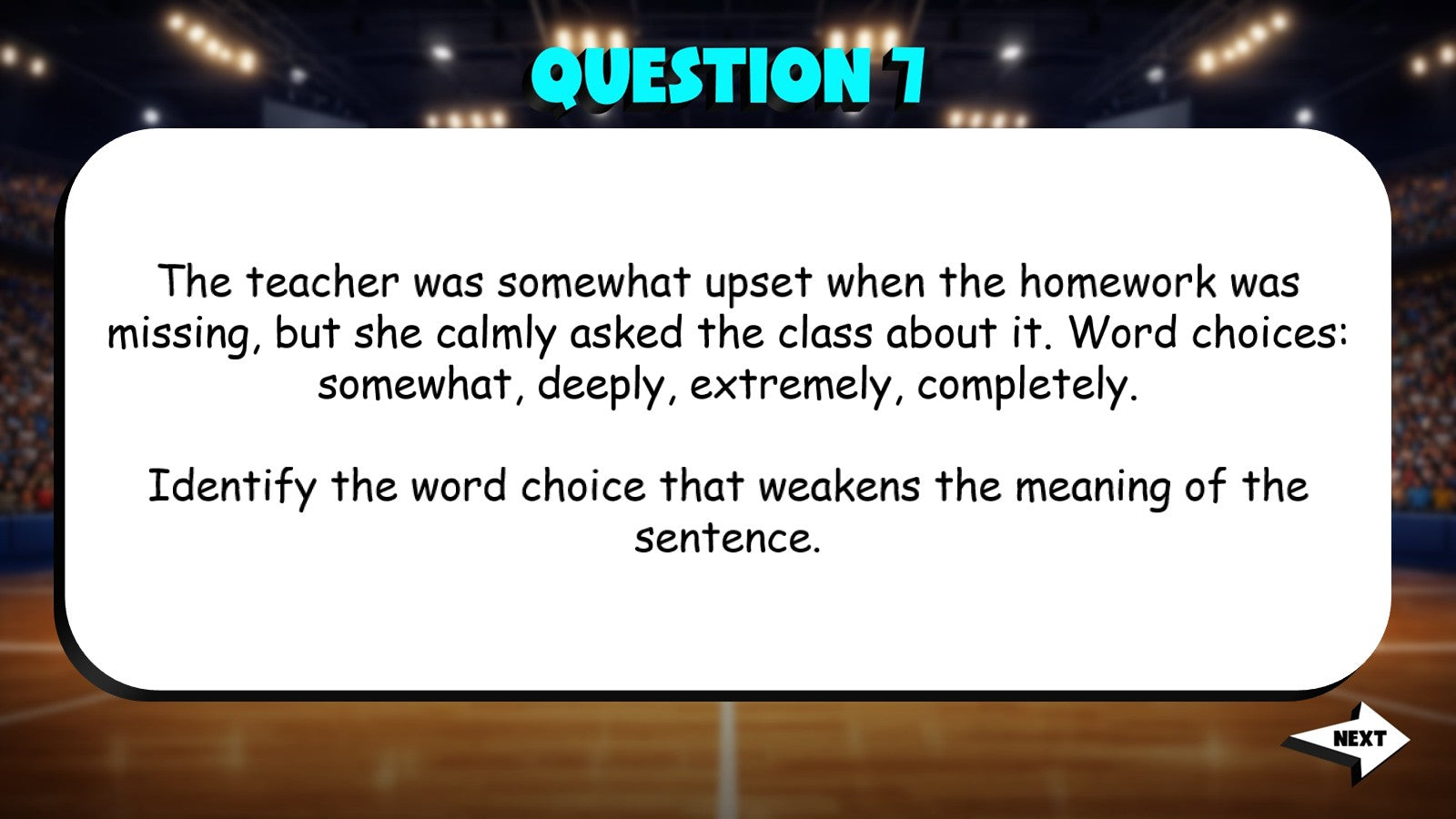 Words That Weaken or Strengthen Meaning TRASHKETBALL ELA Game - No Prep Grade 4
