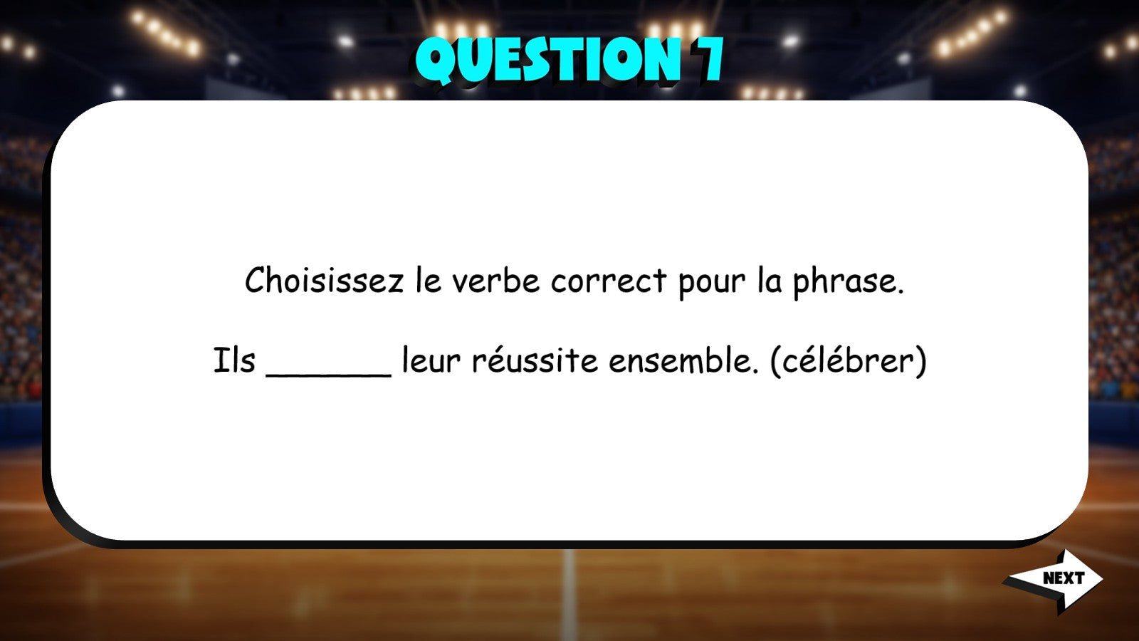 Fill In The Verb - Grades & Performance TRASHKETBALL French Game - No Prep