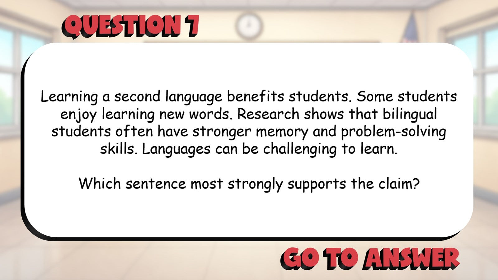 Identify Strong Versus Weak Evidence BIG TERRIBLE GAME - Grade 5 ELA Review
