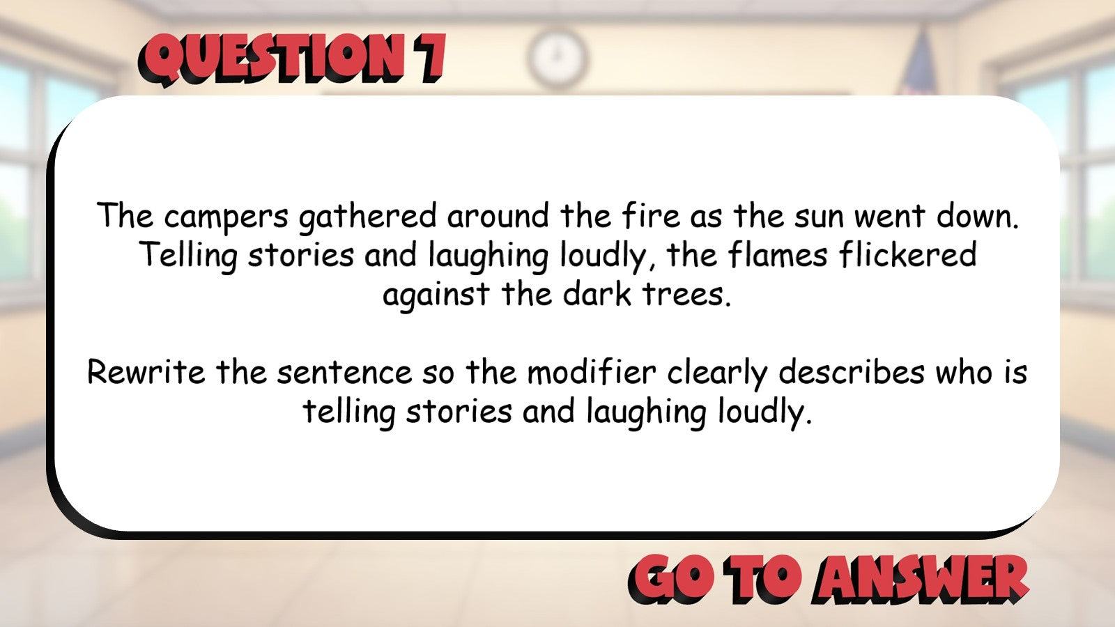 Identify Misplaced or Dangling Modifiers BIG TERRIBLE GAME - Grade 5 ELA Review