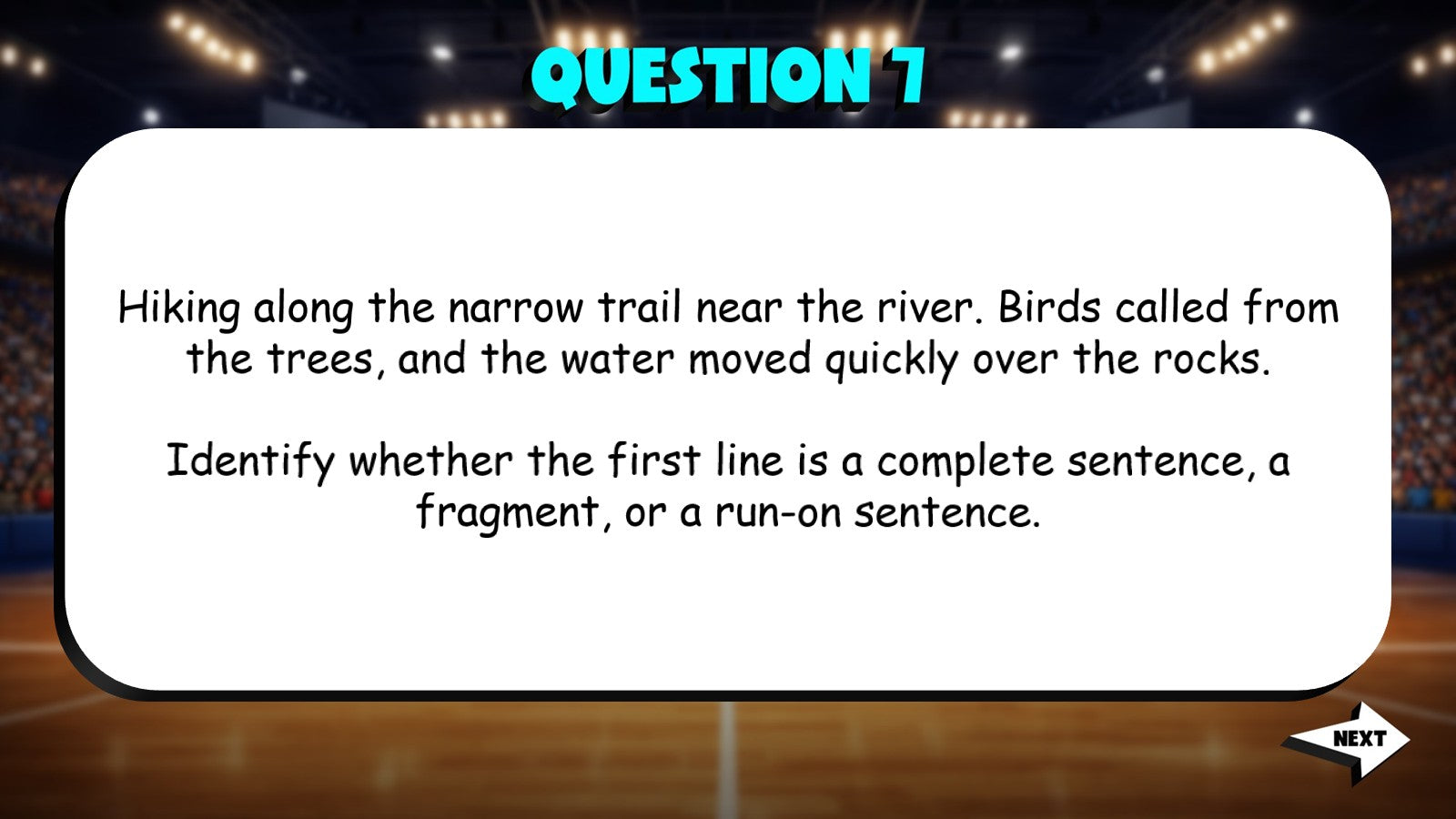 Identify Complete & Incomplete Sentences TRASHKETBALL ELA Game - No Prep Grade 6