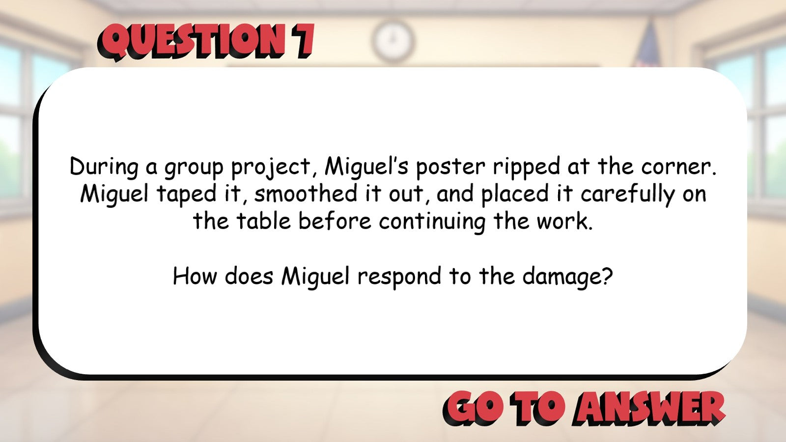Identify How Characters Respond to Events BIG TERRIBLE GAME - Grade 3 ELA Review