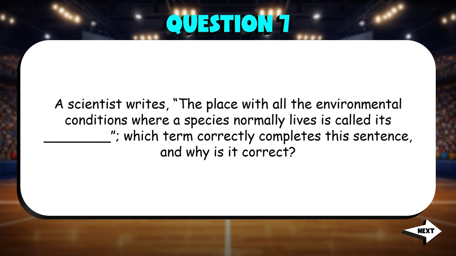 Habitat & Niche TRASHKETBALL Science Game - No Prep Grade 7 Review Activity