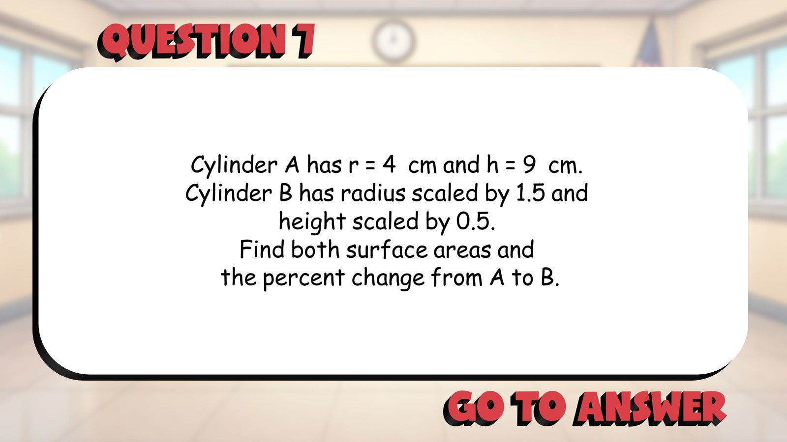 Surface Area of Cylinders BIG TERRIBLE GAME - No Prep Geometry Math Review
