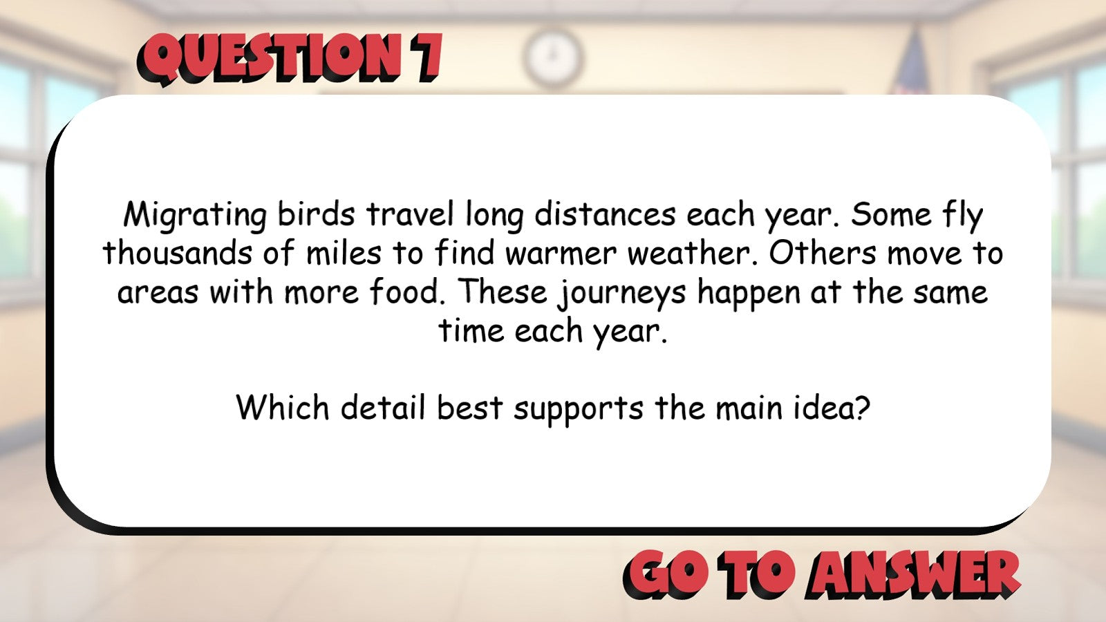 Key Details That Support the Main Idea BIG TERRIBLE GAME - Grade 4 ELA Review