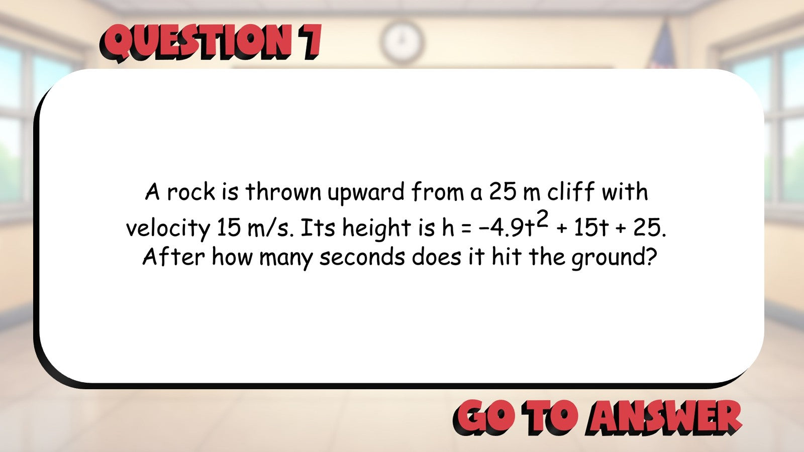 Quadratic Formula Word Problems BIG TERRIBLE GAME - No Prep Algebra 1 Review