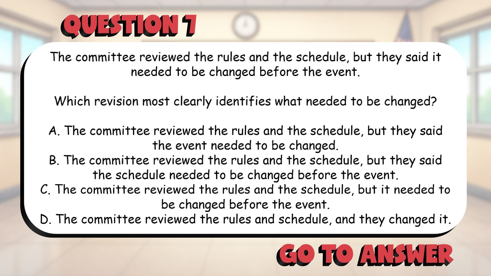 Select Revisions for Pronoun Reference BIG TERRIBLE GAME - Grade 5 ELA Review