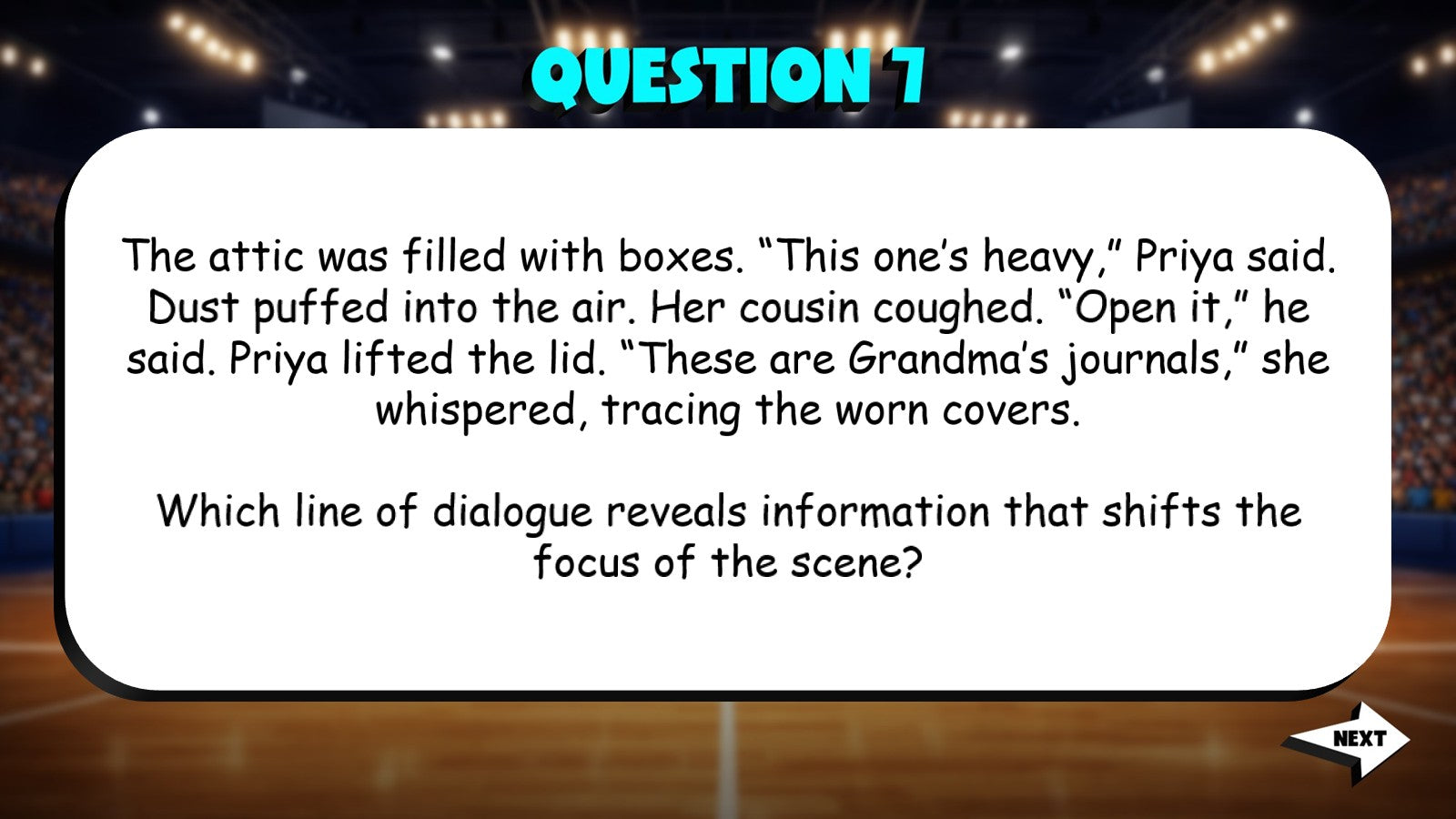 Identify Dialogue That Advances the Story TRASHKETBALL ELA Game - Grade 6