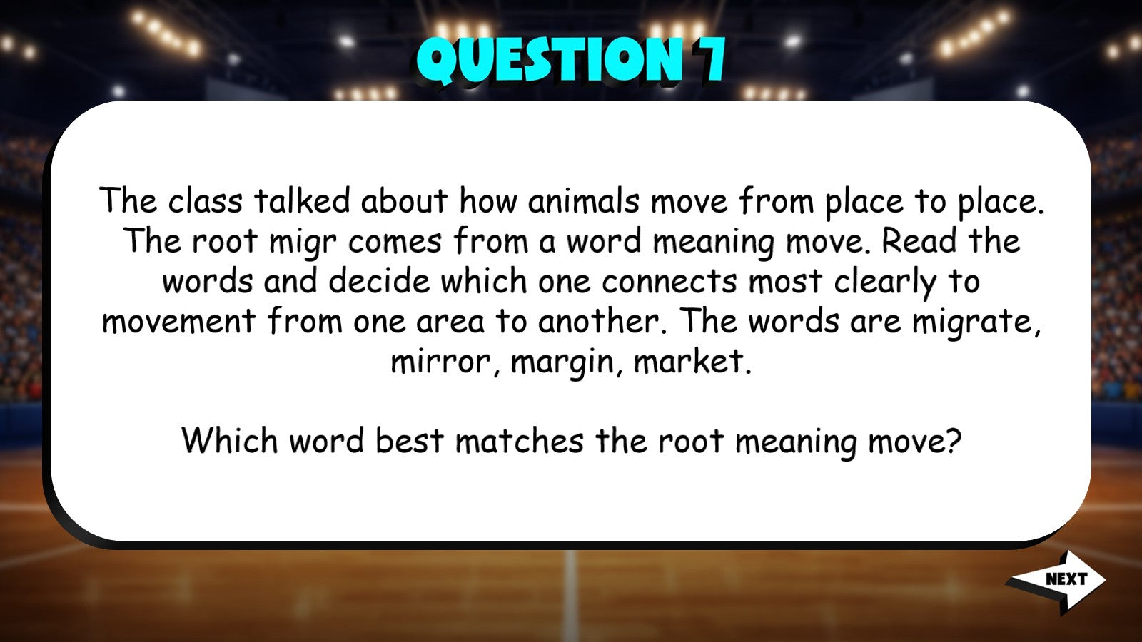Words That Match a Given Root Meaning TRASHKETBALL ELA Game - No Prep Grade 4