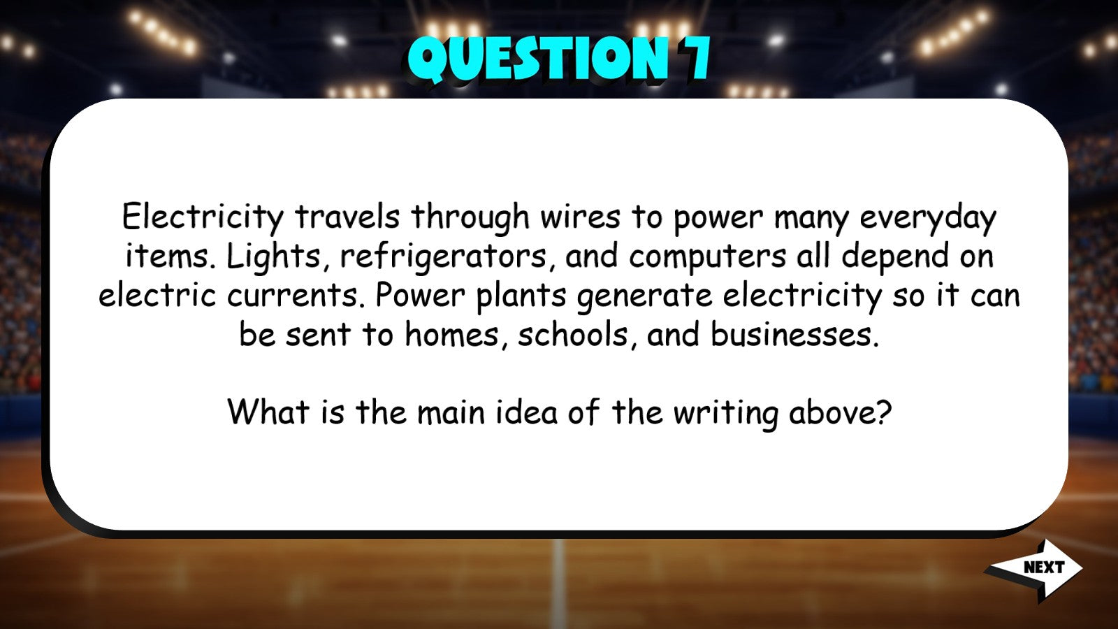 Identify the Main Idea of Information TRASHKETBALL ELA Game - No Prep Grade 5
