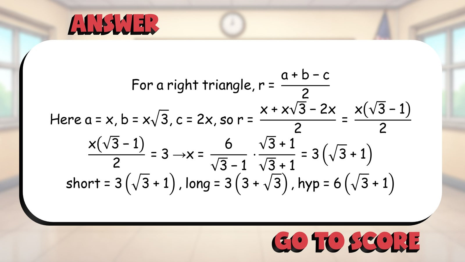30 60 90 Triangle BIG TERRIBLE GAME - No Prep Geometry Math Review Activity