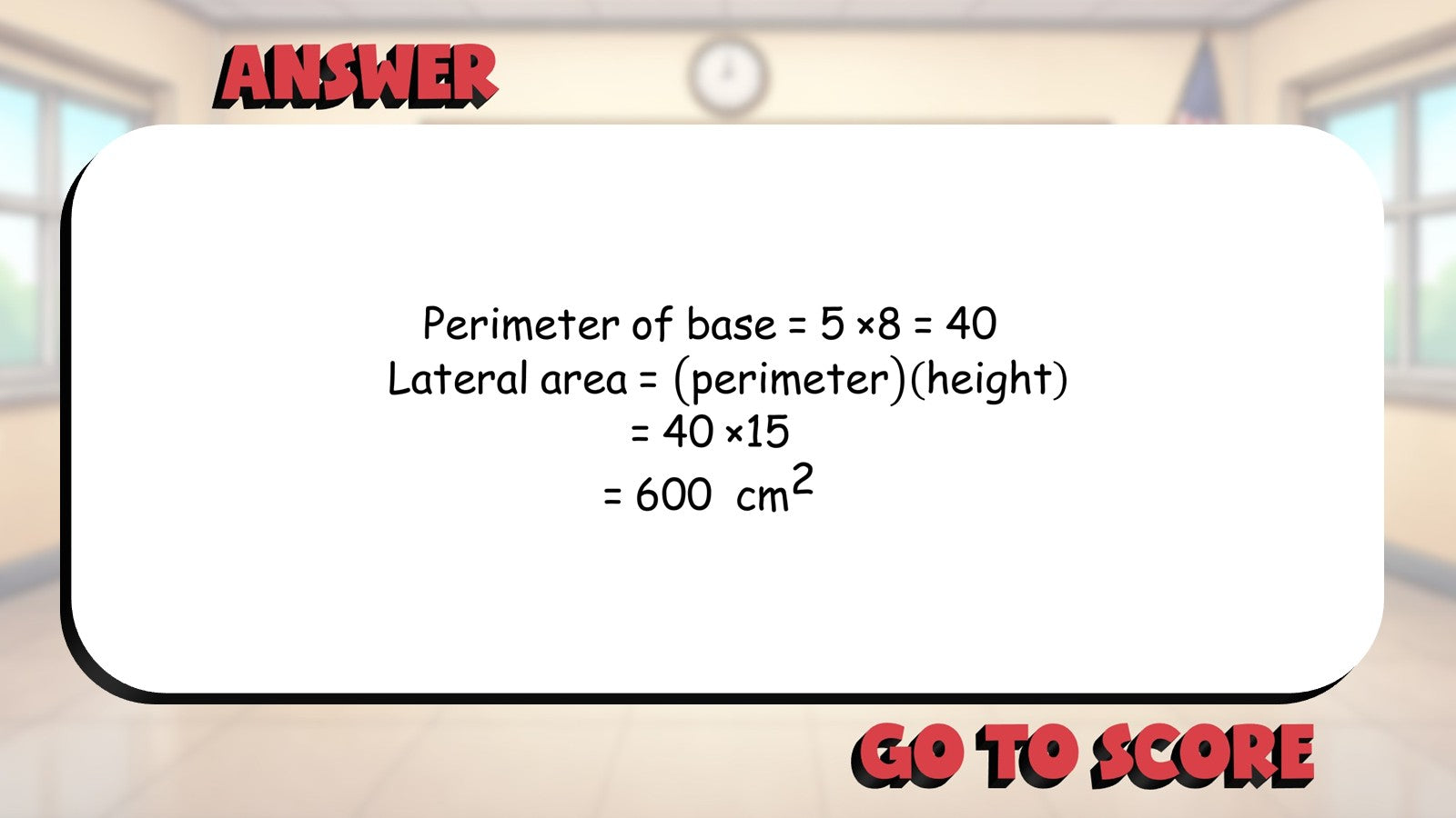 Lateral Area of Prisms BIG TERRIBLE GAME - No Prep Geometry Math Review Activity