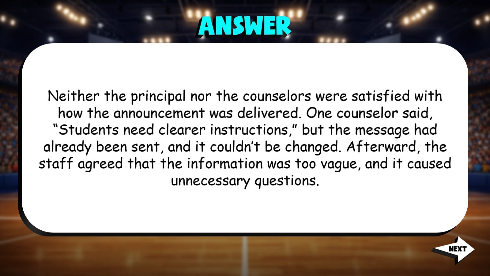 Select the Most Correct & Clear Sentence TRASHKETBALL ELA Game - Grade 10