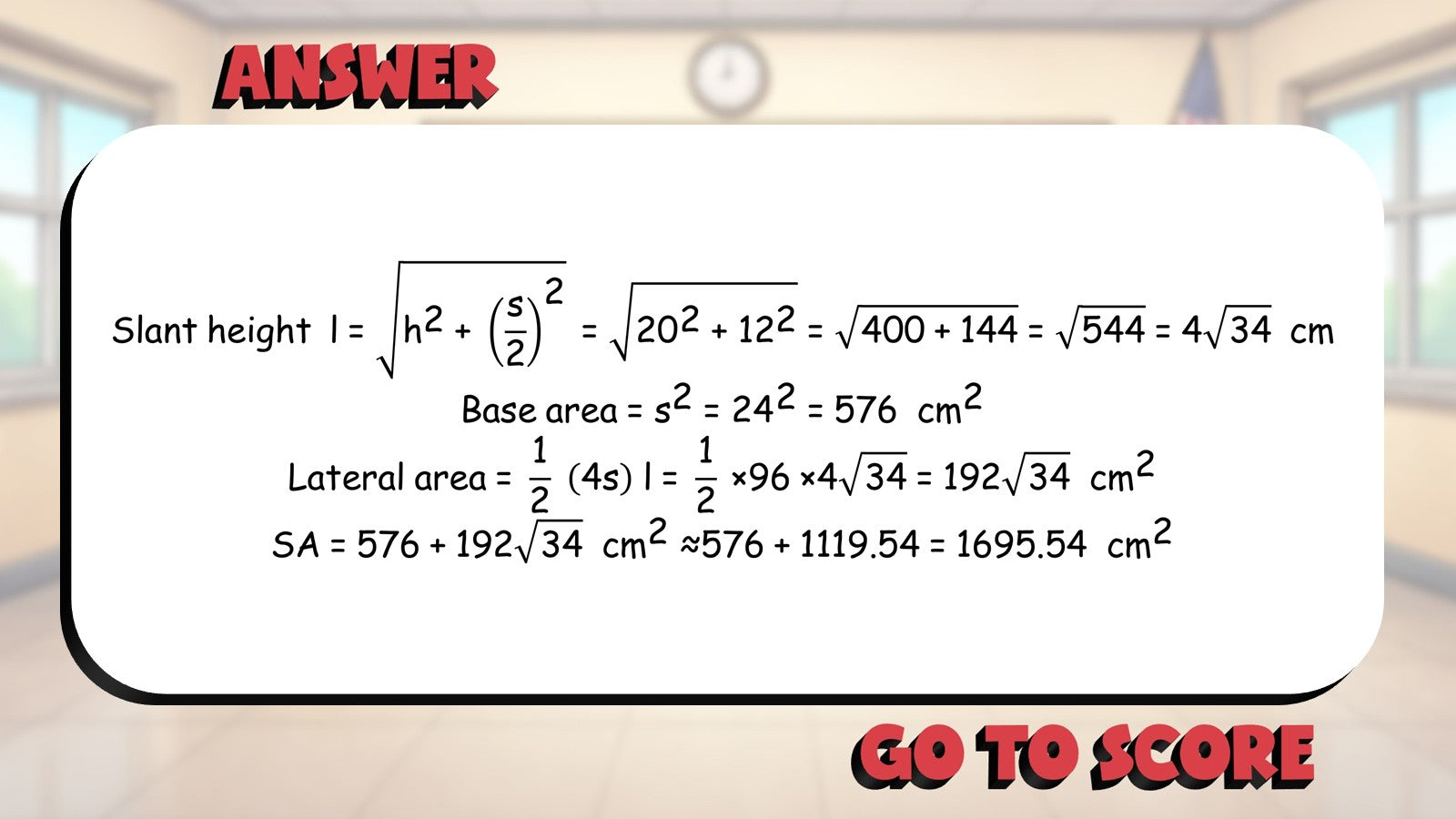 Surface Area of Pyramids BIG TERRIBLE GAME - No Prep Geometry Math Review