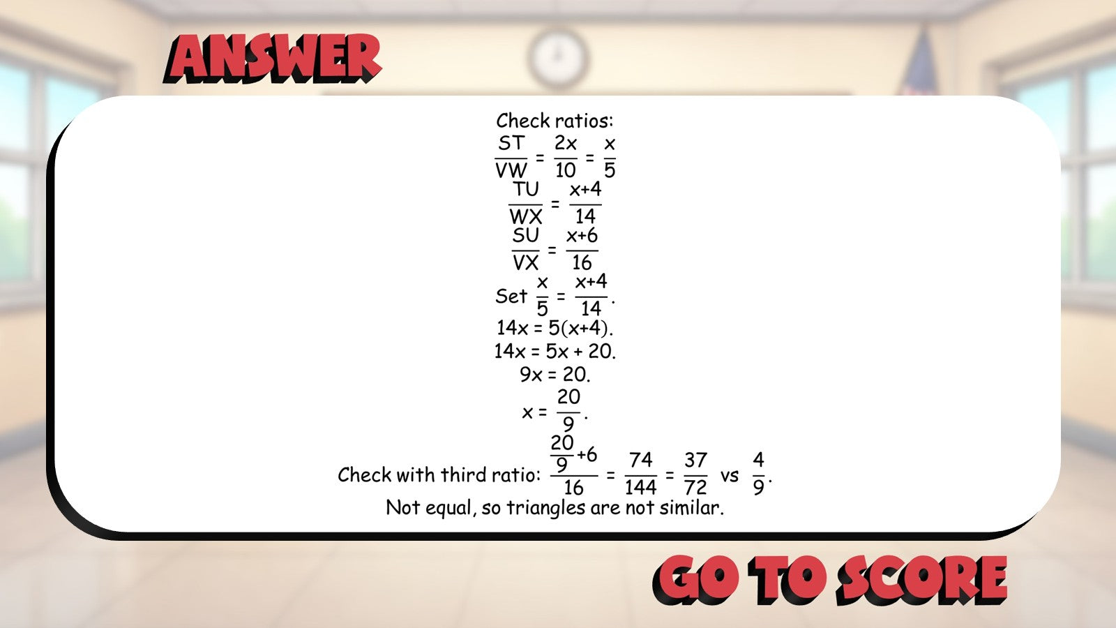 Similar Triangles BIG TERRIBLE GAME - No Prep Geometry Math Review Activity