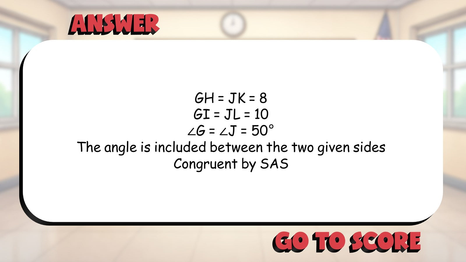 SAS Congruence BIG TERRIBLE GAME - No Prep Geometry Math Review Activity