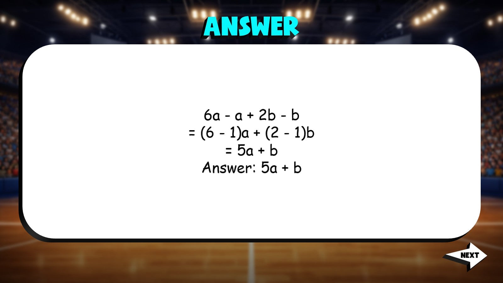 Combine Like Terms in Expressions TRASHKETBALL Math Game - No Prep Grade 6