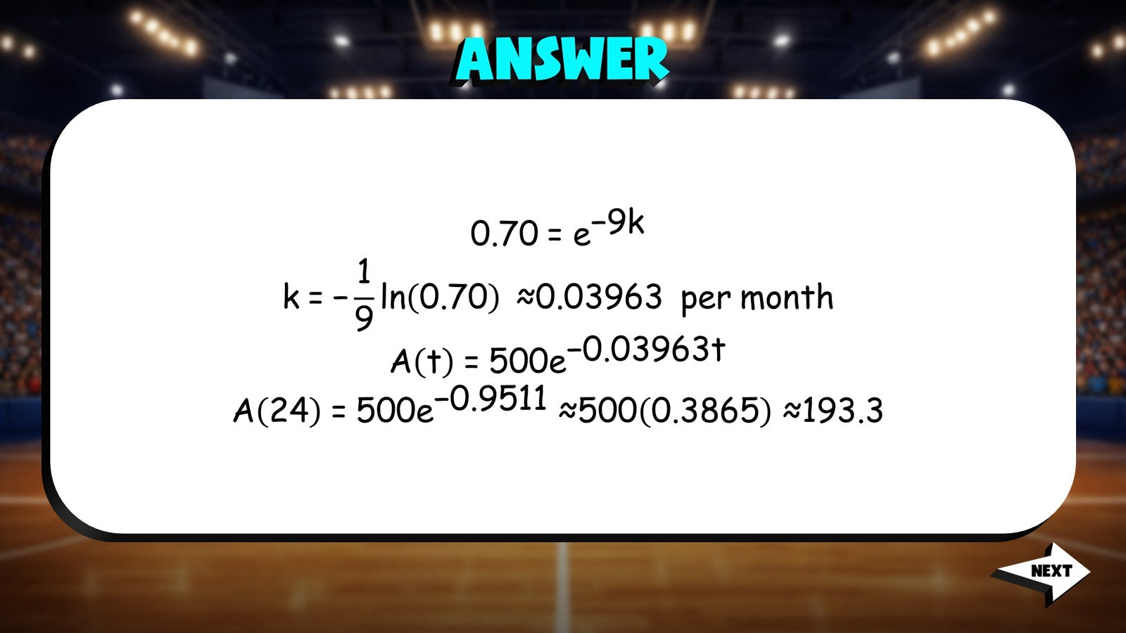 Exponential Decay TRASHKETBALL Math Game - No Prep Algebra 2 Review Activity