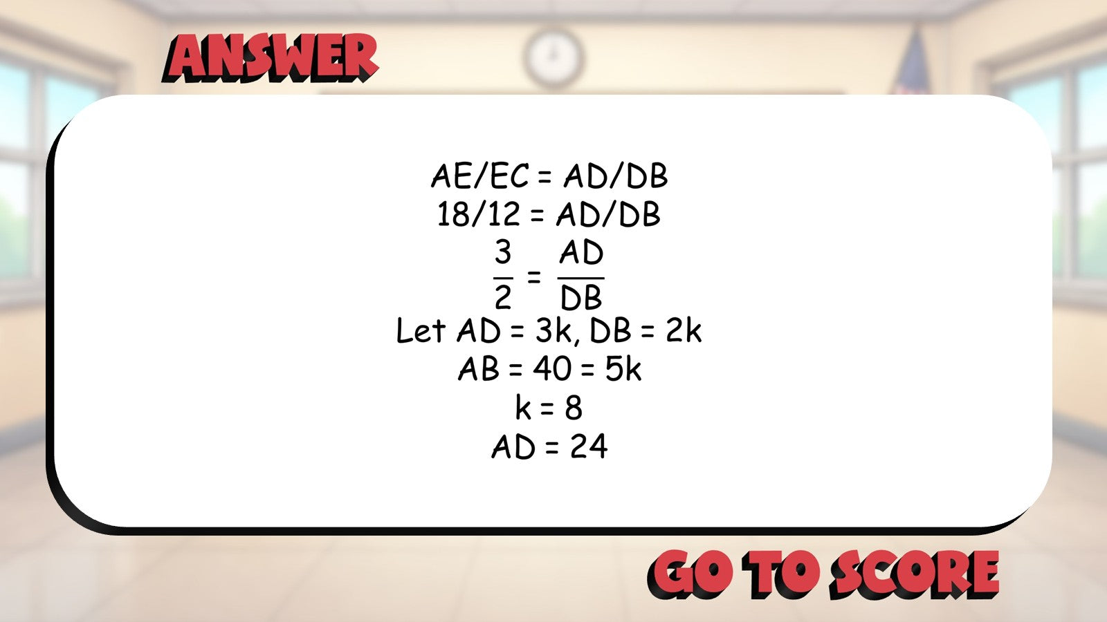 Side Splitter Theorem BIG TERRIBLE GAME - No Prep Geometry Math Review Activity