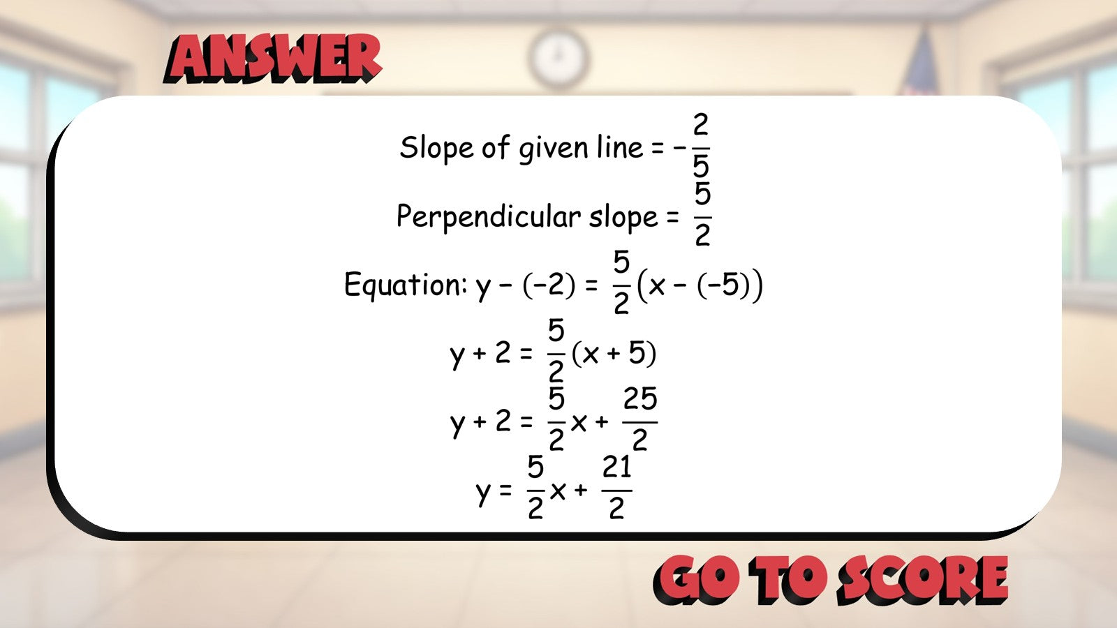 Equations of Perpendicular Lines BIG TERRIBLE GAME - Geometry Math Review
