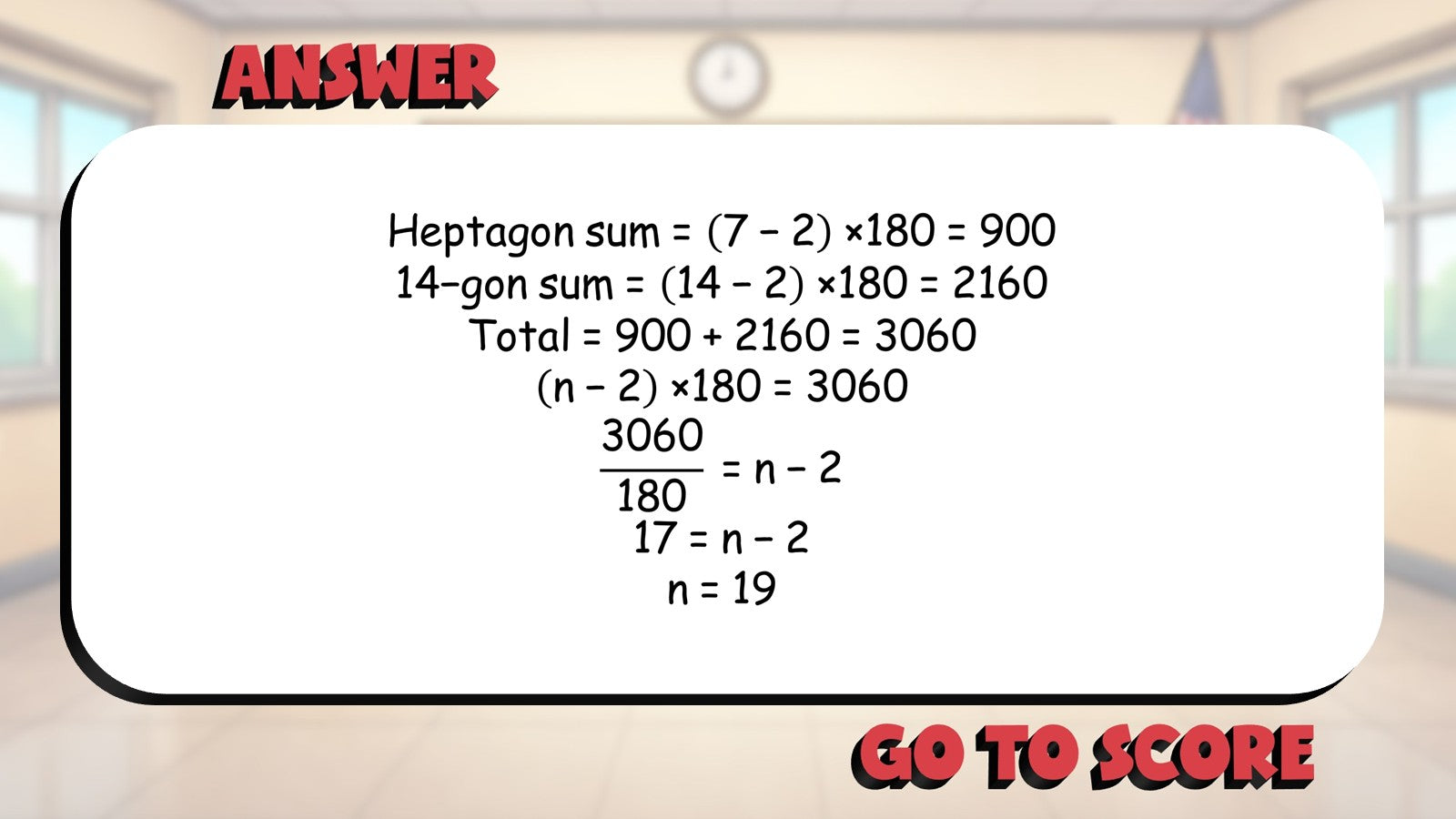 Interior Angle Sum BIG TERRIBLE GAME - No Prep Geometry Math Review Activity