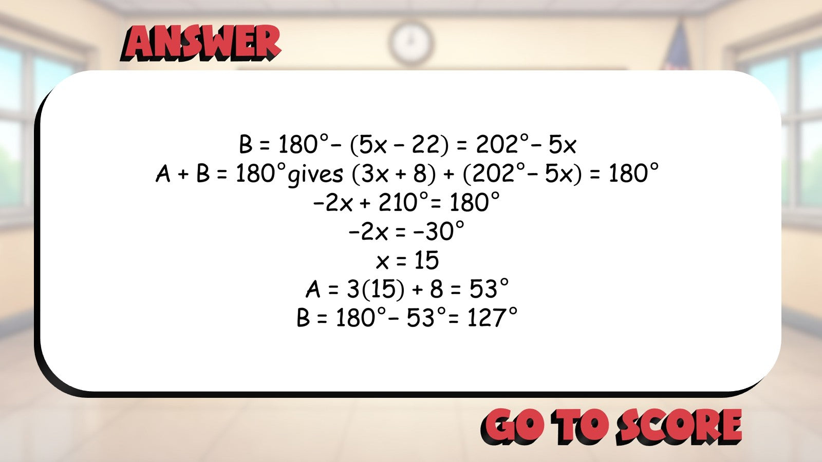 Same Side Interior Angles BIG TERRIBLE GAME - No Prep Geometry Math Review