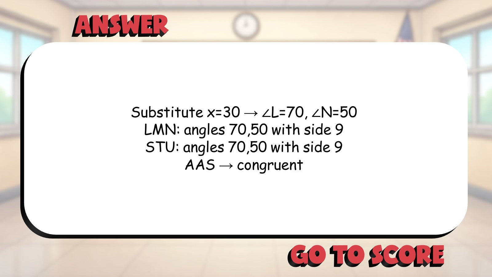 AAS Congruence BIG TERRIBLE GAME - No Prep Geometry Math Review Activity