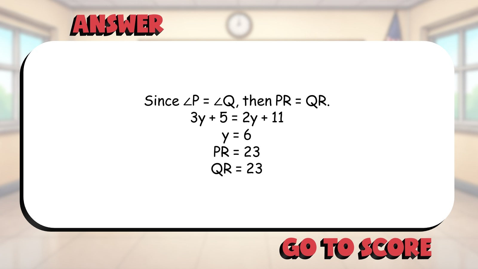 Converse of Isosceles Triangle Theorem BIG TERRIBLE GAME - Geometry Math Review