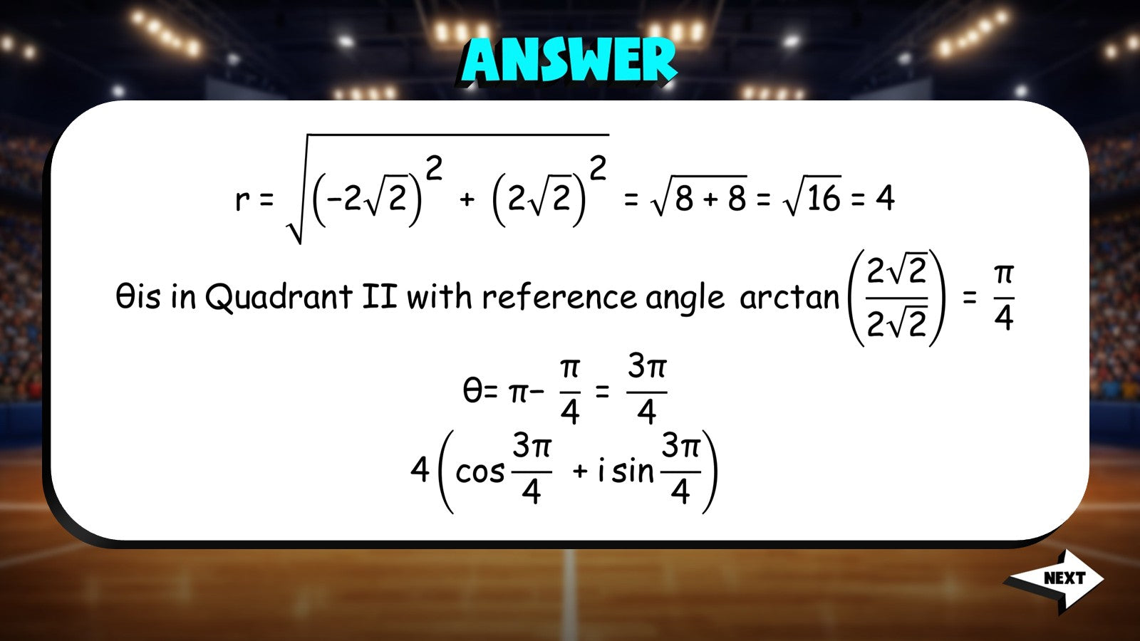 Polar Representation of Complex Numbers TRASHKETBALL Math Game - Algebra 2