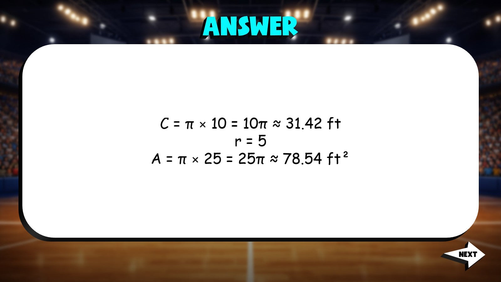 Pi Day Circle Geometry TRASHKETBALL Math Game - No Prep Grade 8 Review Activity
