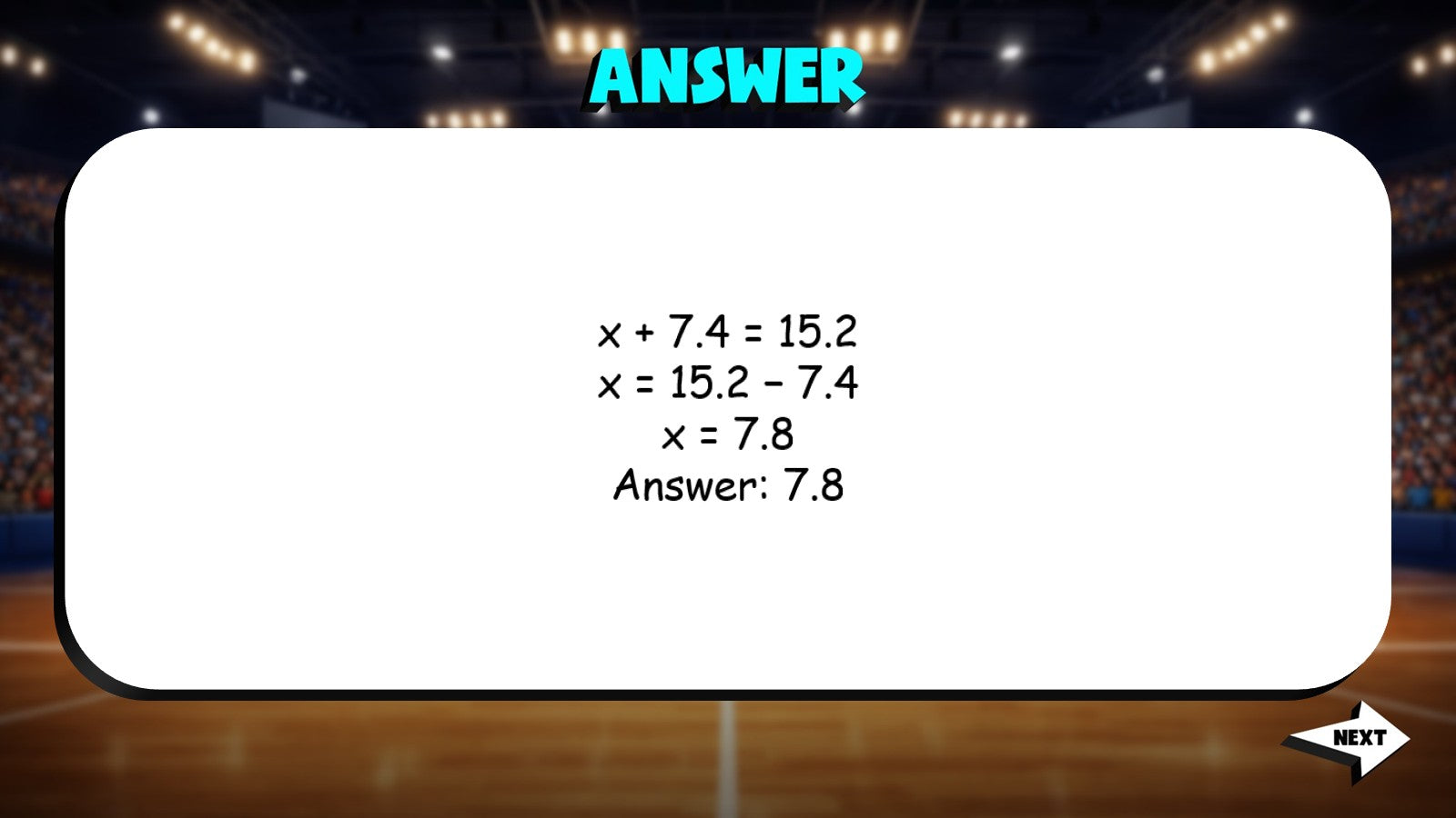 Equations Involving Decimals TRASHKETBALL Math Game - No Prep Grade 6 Review