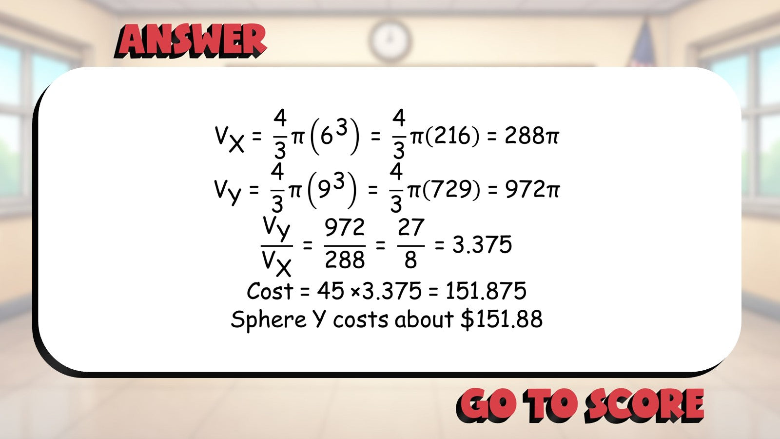 Volume of Spheres BIG TERRIBLE GAME - No Prep Geometry Math Review Activity