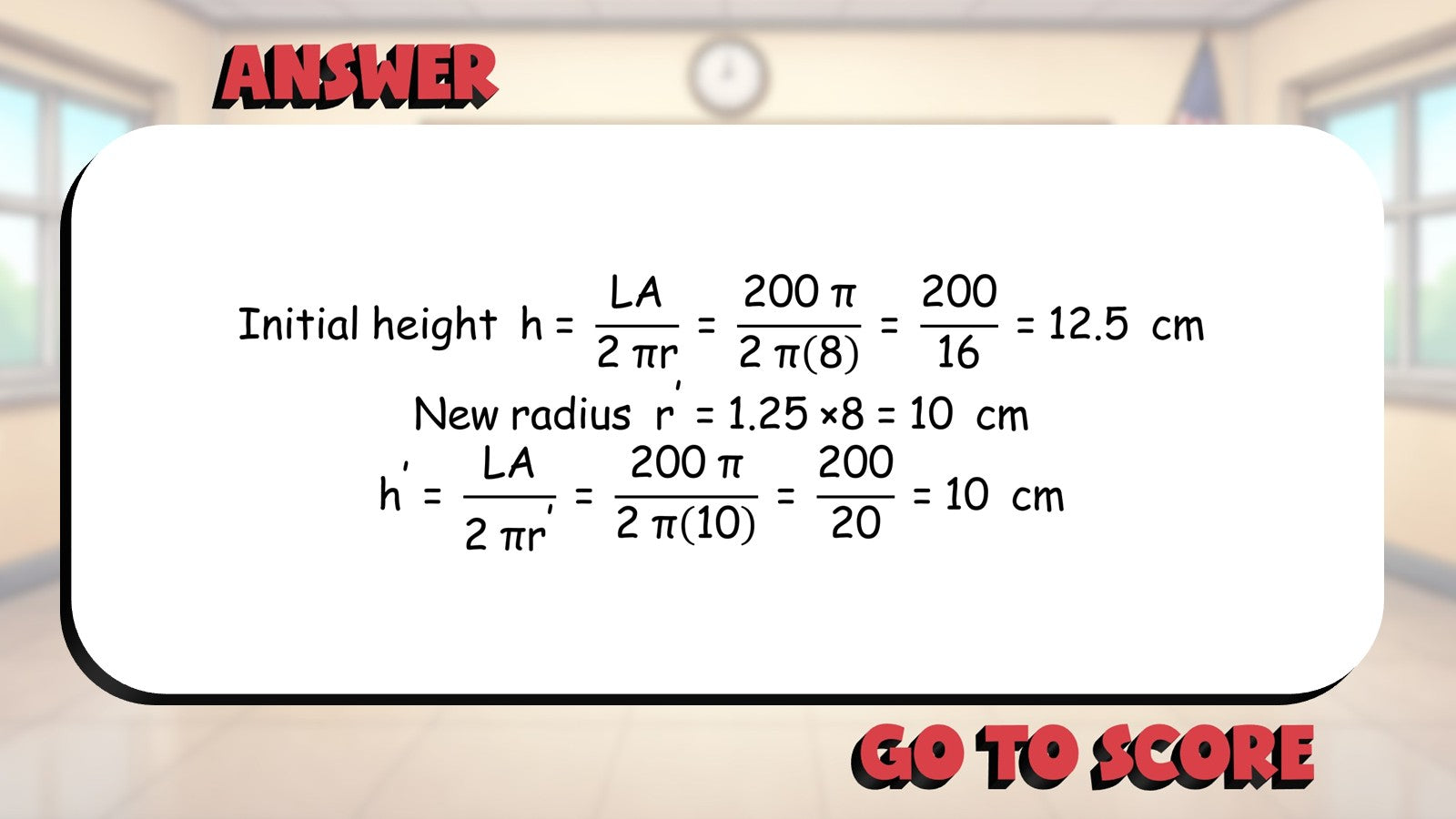 Lateral Area of Cylinders BIG TERRIBLE GAME - No Prep Geometry Math Review