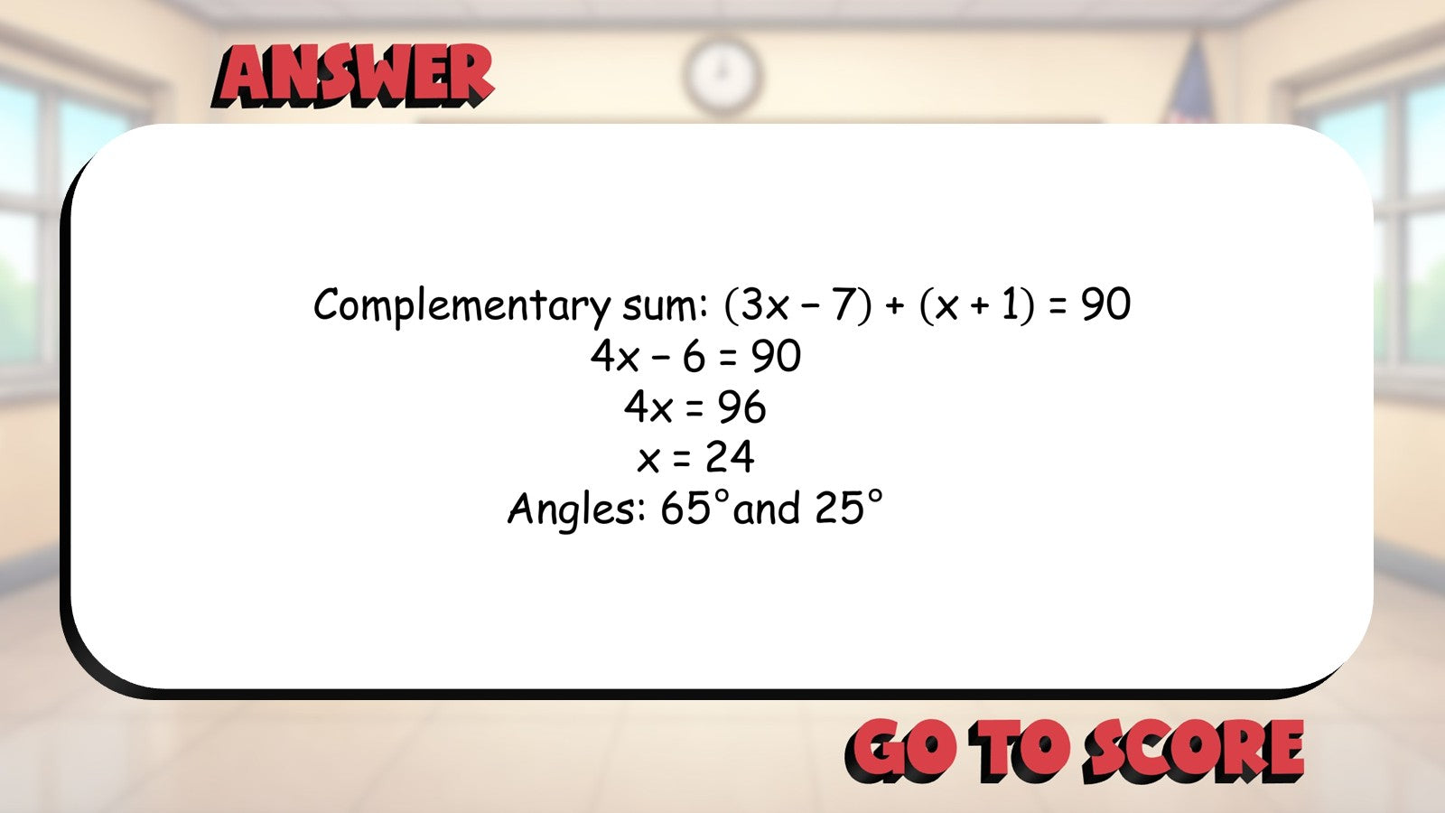Angles and Their Measures BIG TERRIBLE GAME - No Prep Geometry Math Review