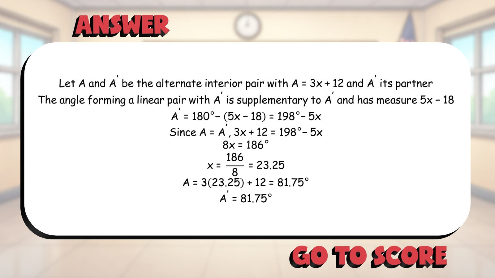 Alternate Interior Angles BIG TERRIBLE GAME - No Prep Geometry Math Review