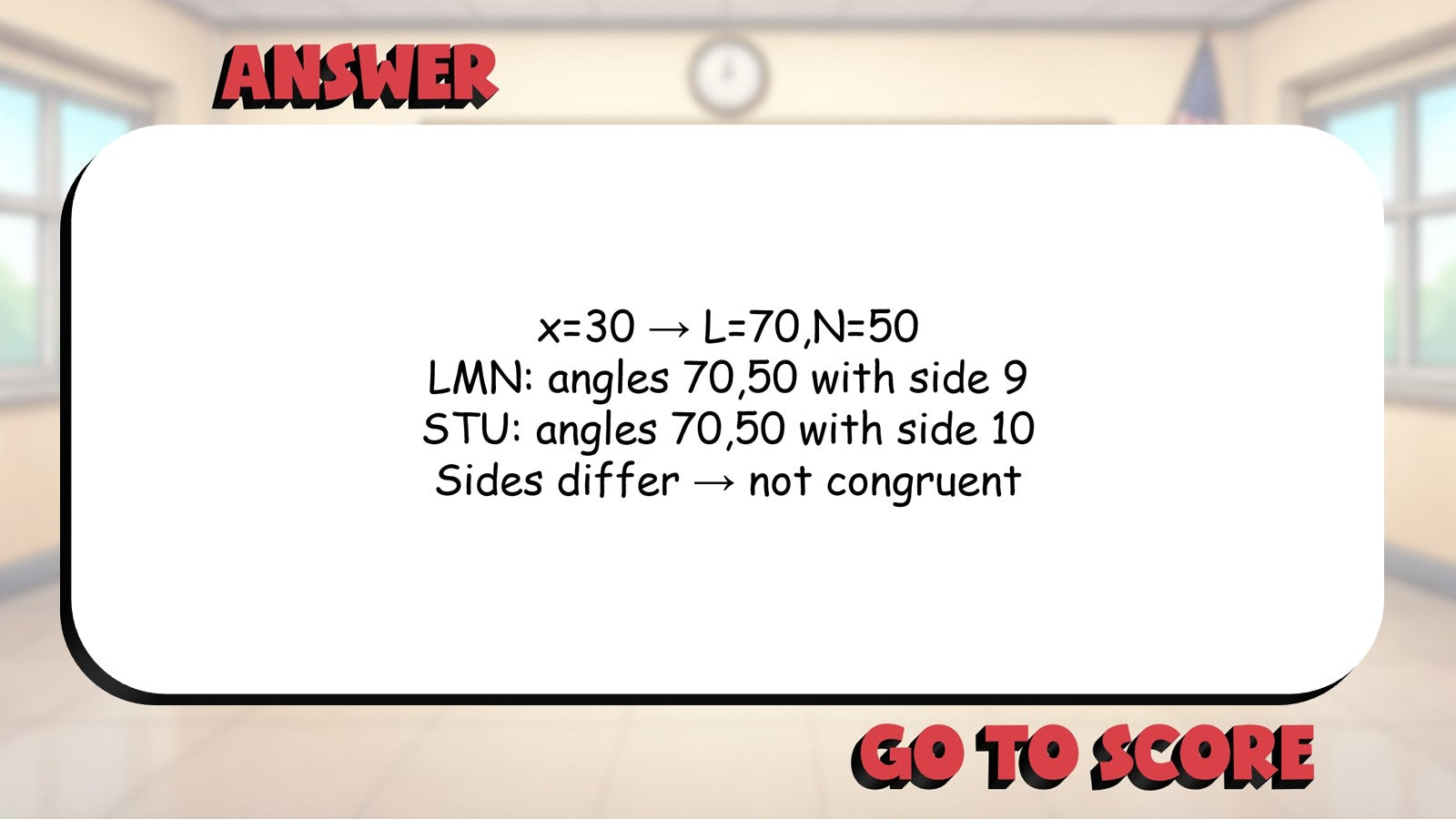 ASA Congruence BIG TERRIBLE GAME - No Prep Geometry Math Review Activity