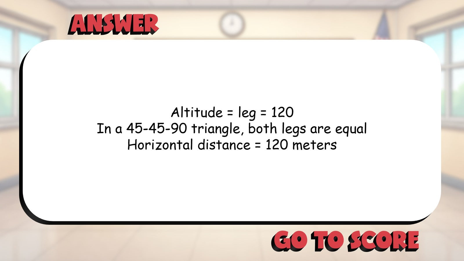 45 45 90 Triangle BIG TERRIBLE GAME - No Prep Geometry Math Review Activity